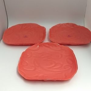 Three Hands Decorative Painted Glass Platter 11.5"